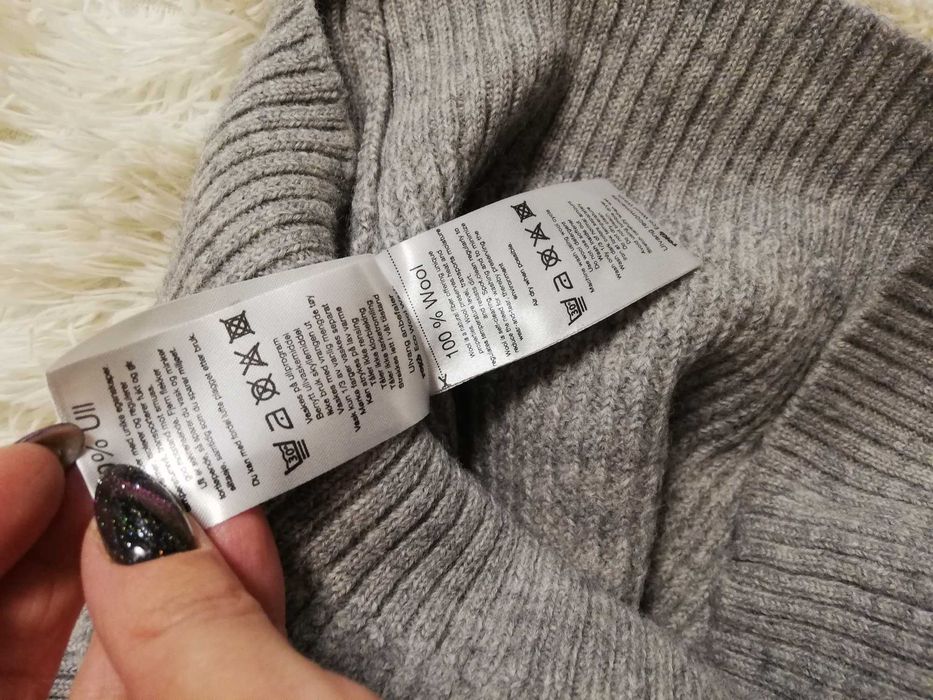 sweter wełniany Ulvang 100% wełna xs s 34 36 szary