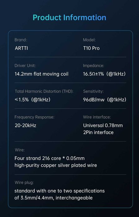 ARTTI T10 PRO планарные наушники