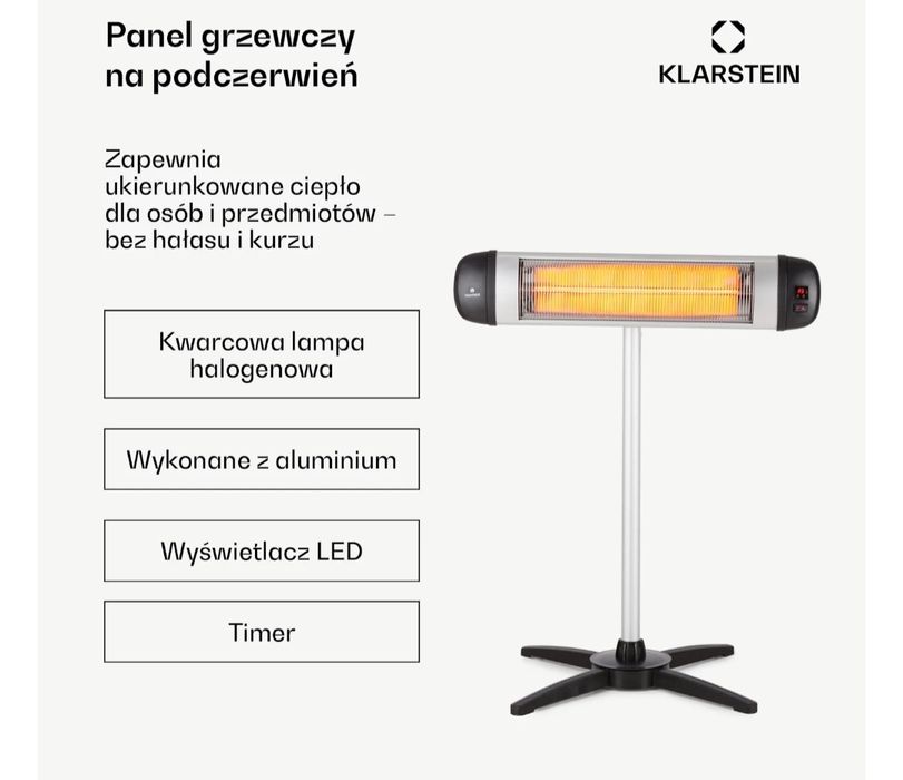 Rising Sun 2500W Promiennik Podczerwieni Srebrny