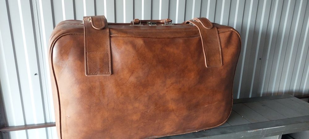 Walizka skórzana PRL
