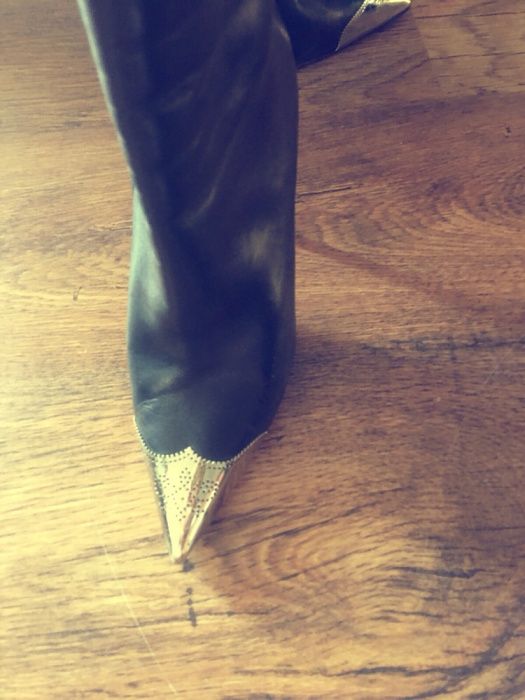 Botki louboutin skora z blacha