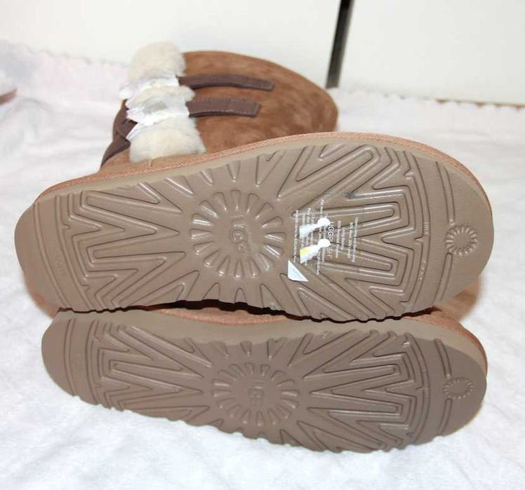 UGG skórzane skóra brąz śniegowce ocieplane botki kozaki brązowe 39