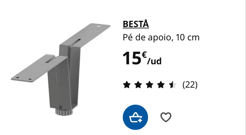 Acessório ikea para móvel Besta pé de apoio