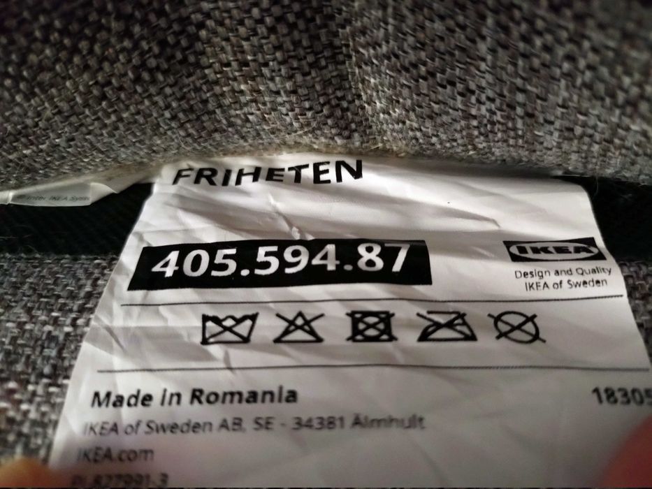 IKEA FRIHETEN sofá-cama de canto c/arrumação, cinz