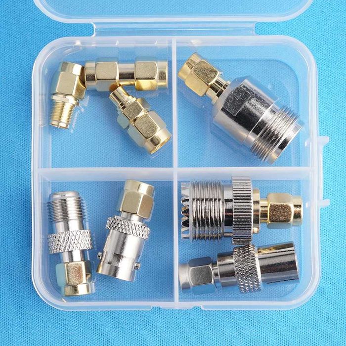 Різіні набори перехідників з SMA на RP-SMA, N, F, TNC, BNC, UHF