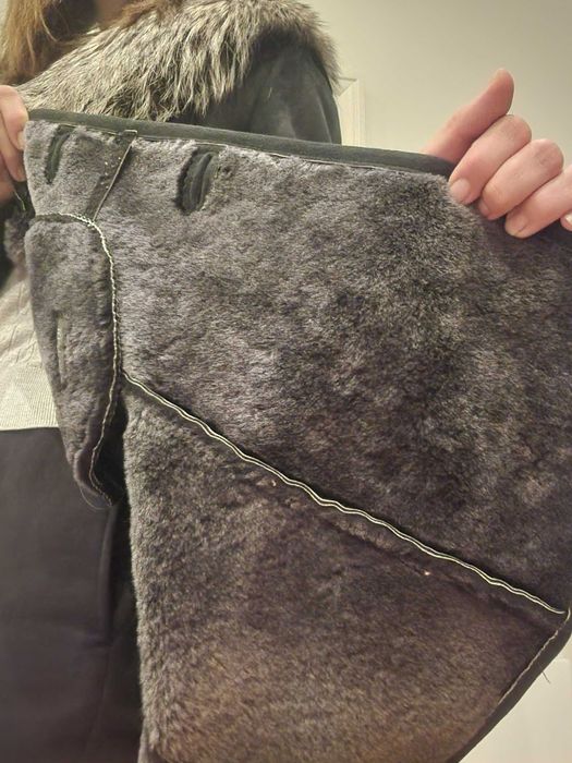 Damski zimowy płaszcz z owczej skóry, futro- lis