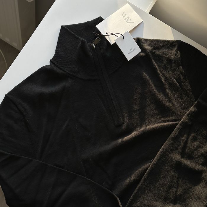 Чоловіча 1/3 зіп кофта зі 100% вовни мериноса Zara, кофта на змійці