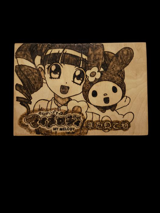 Аниме картины. ручная работа пирография.  Продажа и заказ