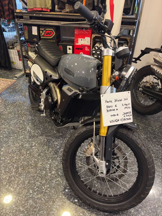 Fantic Caballero 500 Scrambler Deluxe theme. Approx 6800km. Many upgrades!