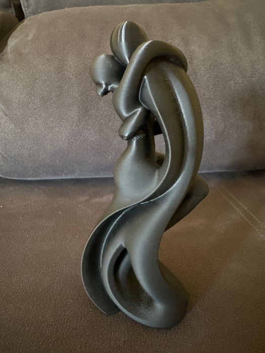 Escultura Casal Abstrato 3D Decoração Moderna