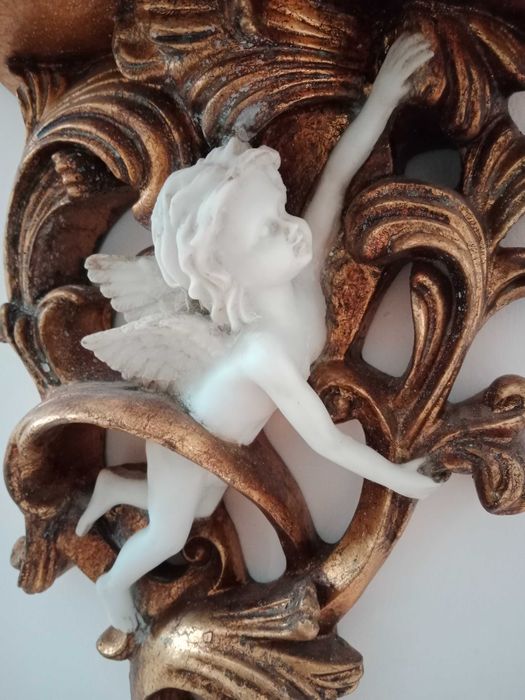 Konsola ścienna złoto i alabaster
