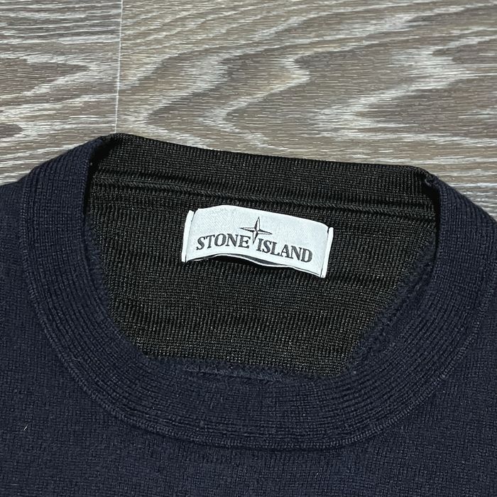 Оригинальный свитер Stone Island navy blue wool knitted jumper size S