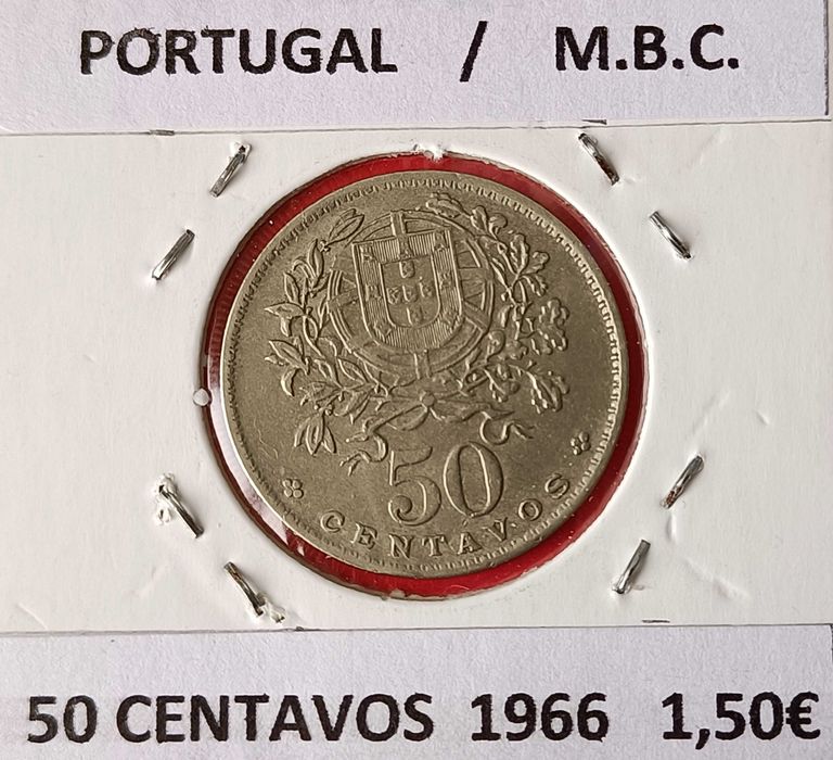 4 Moedas Portuguesas da 2⁰ República 50 Centavos ( Alpaca )