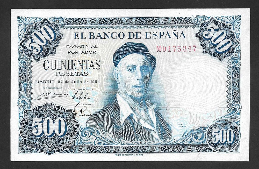 Nota de 500 pesetas do ano de 1954 - Belíssima