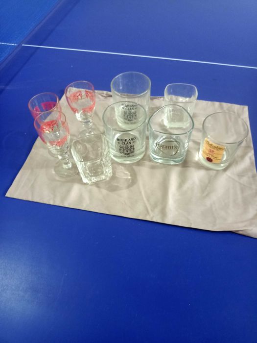 Conjunto de 9 copos 6 whisky+ 3 licor com pé alto