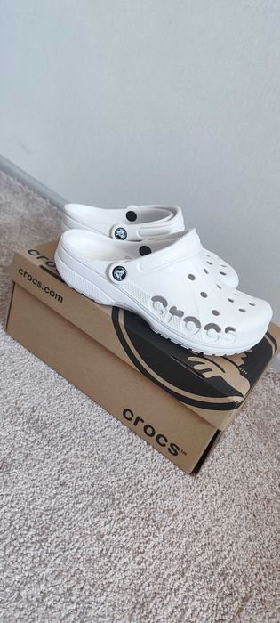 Шльопанці босоніжки CROCS, білий, 23,5 - 24 см