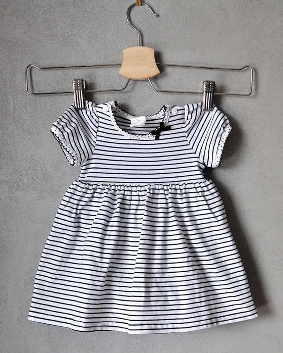 Urocza marynarska sukienka dla noworodka 62 2 - 4 mcy