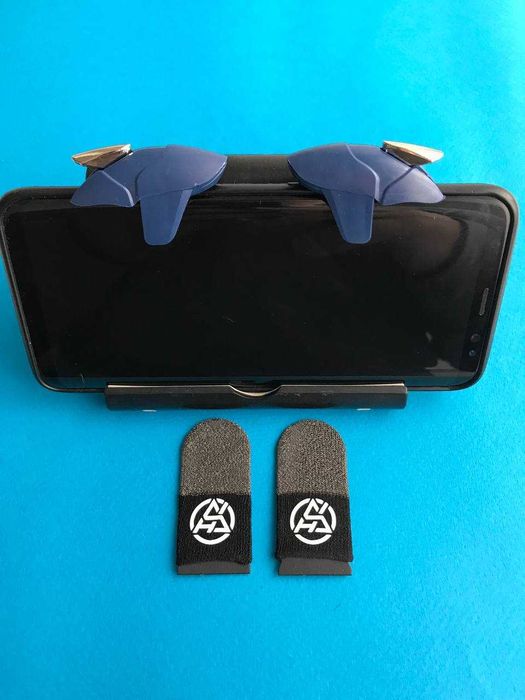 Тригер для телефону та ігрові напальчники зі срібним волокном 2 шт.