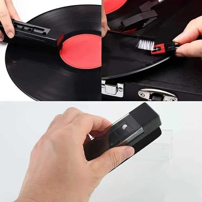 Kit de Limpeza 3 em 1 (c/ Liquido) - Discos de Vinil / Gira-discos