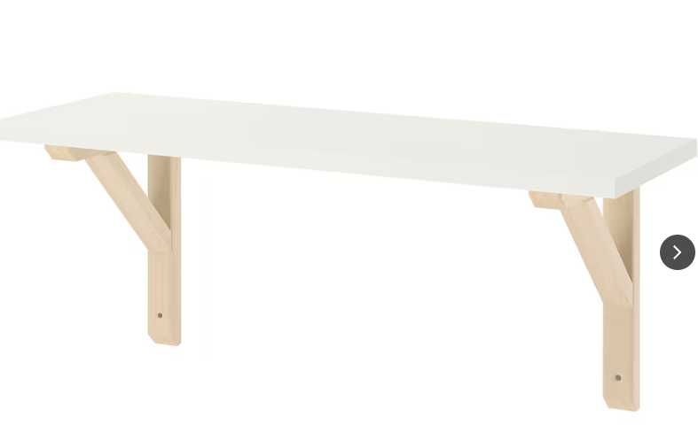 Estante de parede, branco com suportes pretos 80x20 cm