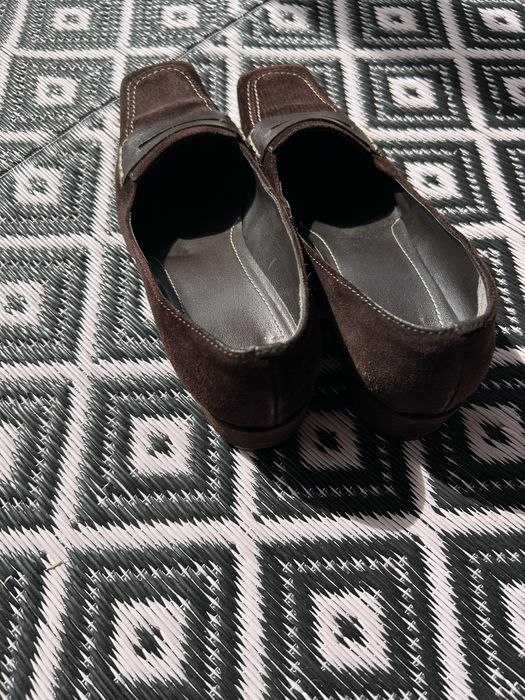 Brazowe skorzane buty uzywane 37
