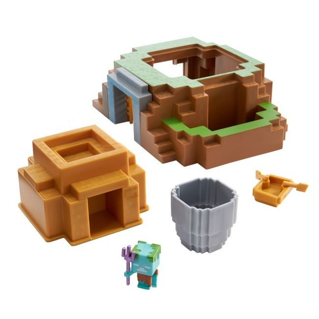 Игровой набор Майнкрафт "Оазис" 4-мини фигурки.