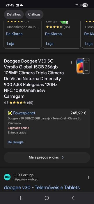 Doogee v30 8gb como novo