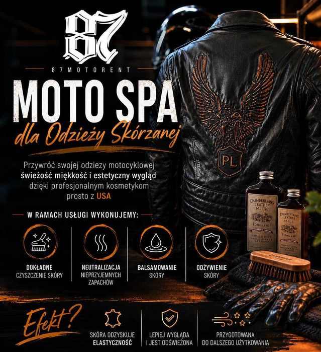 Czyszczenie odzieży skórzanej oraz galanterii Moto Spa 87motorent