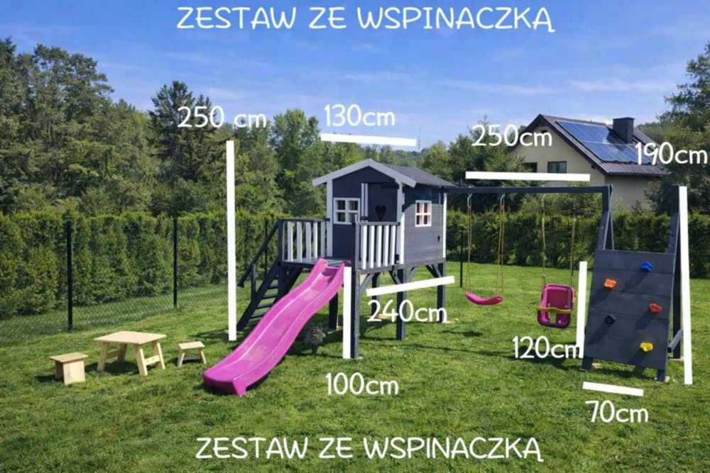 Domek drewniany dla dzieci Cały zestaw Zamów teraz, odbierz wiosną :)