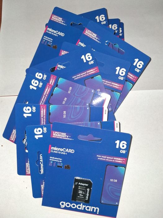Карта пам'яті microSD 16 Гб Goodram з адаптером 100 MB/s class 10.