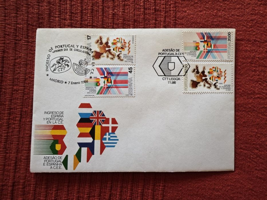 Selos de Portugal e Espanha - Adesão à CEE