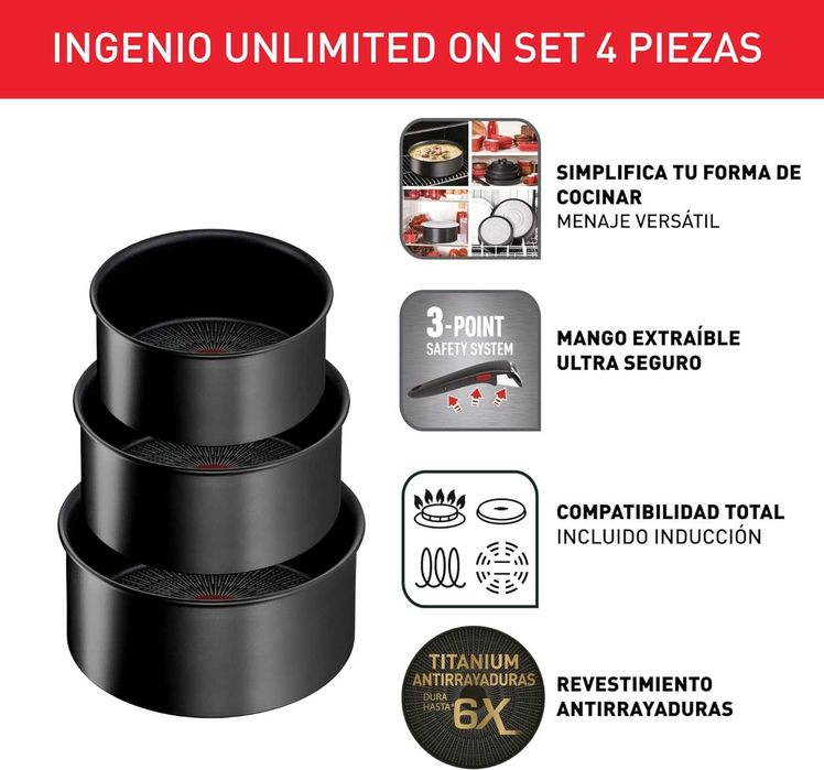 Trem de Cozinha Tefal Ingenio (Pack Panelas 7 peças)