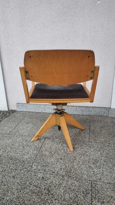 Krzesło obrotowe Ton Mid Century Design PRL Czechosłowacja do biurka