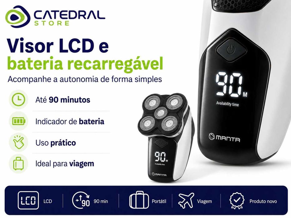 Máquina de Barbear Cabelo e Barba 4 em 1 MANTA