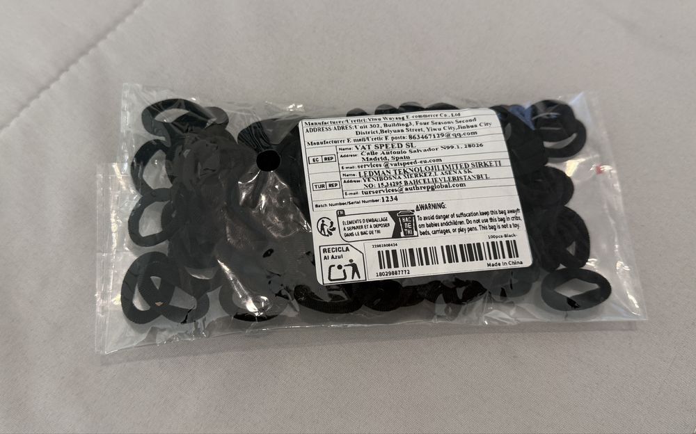 Conjunto 100 elasticos para cabelo