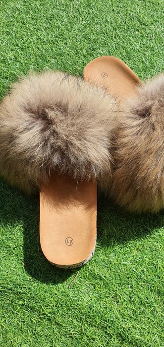 Klapki naturalny jenot nowe Rozmiar 41 śliczne z jenotem sandały