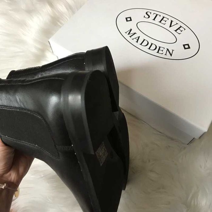 Steve Madden czarne buty Chelsea botki Skórzane