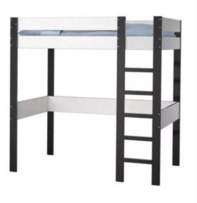 Cama alta com colchão