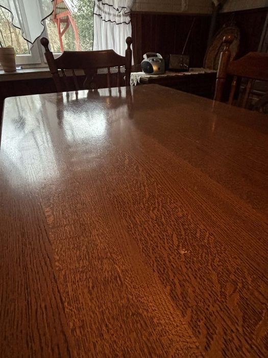 Stół dębowy - drewniany + 4 krzesła