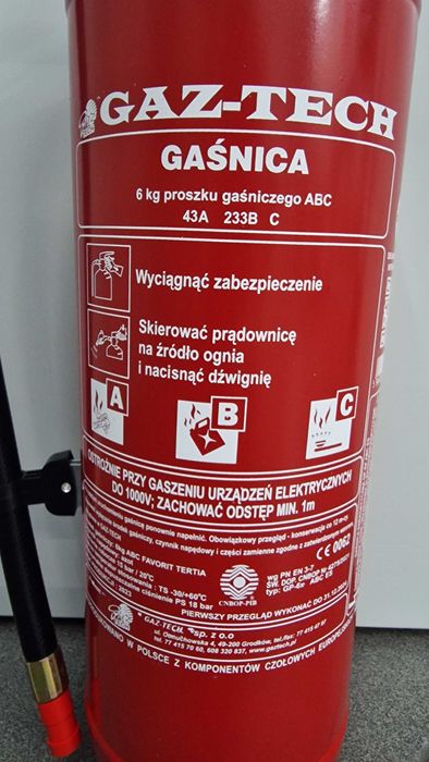 Gaśnica proszkowa 6 kg ABC