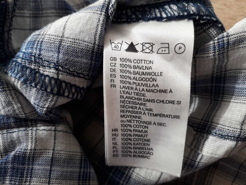 Koszula w kratę bawełna 100% roz.XS, 146-152