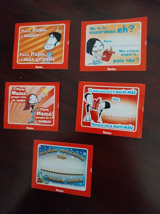 Lote 5 cromos autocolantes Natal, Kinder Maxi