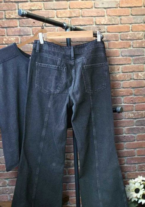 H&M джинсы клёш wide leg, женские карго с карманами, р. S
