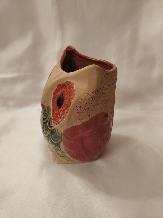Sowa ceramiczna wazonik