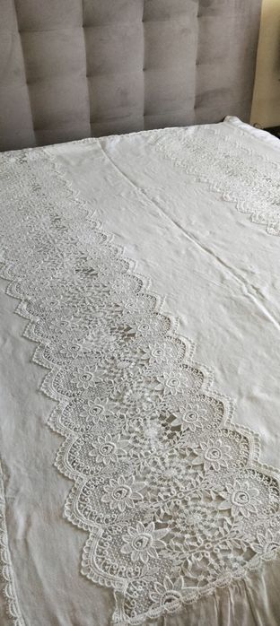 Colcha de cama casal em linho