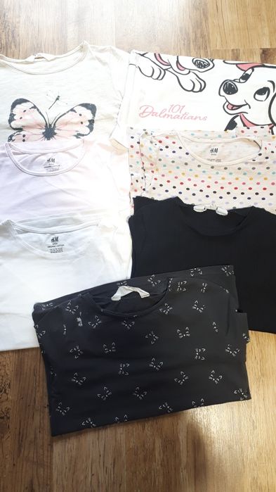 Zestaw bluzek dla dziewczynki na wiosnę longsleve hm 122 128