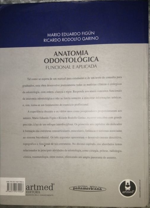 Anatomia Odontológica Funcional e Aplicada, de Mario Eduardo Figún