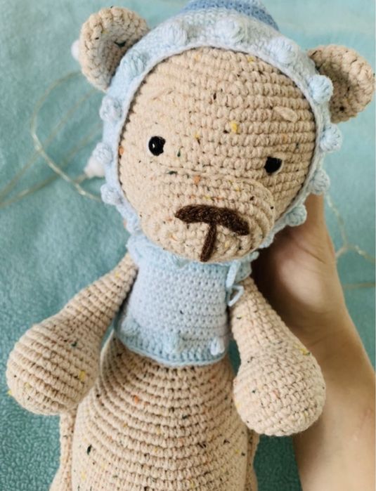 Вязаная игрушка амигуруми мишка ручная работа