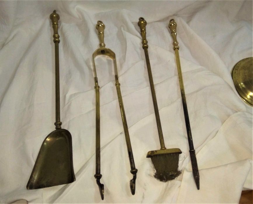 Utensílios Lareira Com Suporte Latão