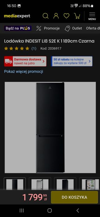 Lodówka Indesit czarna